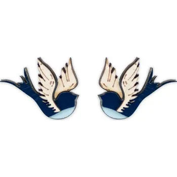 Náušnice Rebel Skin Earrings 'Blue Bird' Modrá