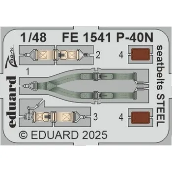 Plastikový model 1/48 P-40N seatbelts STEEL (EDU)
