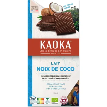 Čokoláda Čokoláda mléčná s kokosem 100 g BIO KAOKA