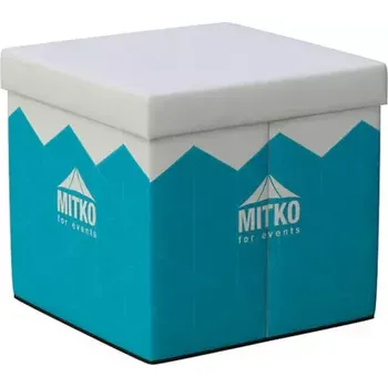 Sedací pytel Skládací sedací kostka Origami 40 cm s celopotiskem: Ekokůže