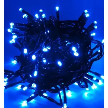Vánoční dekorace LED vánoční řetěz, 4 m, 100 ks LED, modrá, vnější i vnitřní