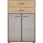 Black Red White Vitrína SPACE OFFICE REG2W2S/120 dub artisan/černý mat