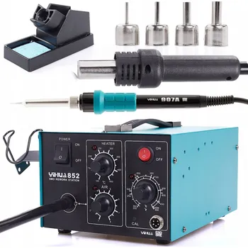 Páječka Pájecí Stanice 2v1 YIHUA 852D+ 660W Horkovzdušná LED Kompresor ESD PID + Trysky