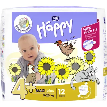 Plena Bella Baby Happy dětské plenky vel. 4+ (9-20 kg), 12 ks