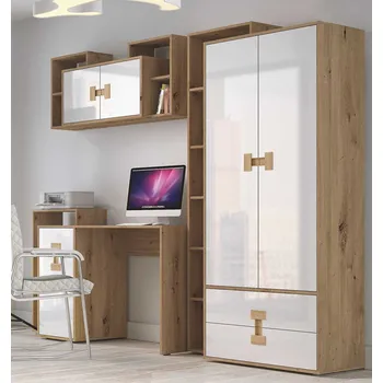 Pohovka Domel Dětský pokoj Index C Barevné provedení dveří: Dub artisan lesk, Úchyty Domel: Bílé