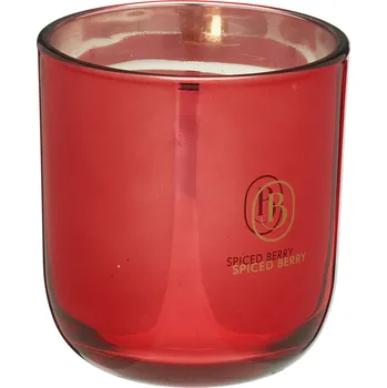 Svíčka H&L Vonná svíčka Kořeněné bobule s dřevěným knotem, červené sklo (9x9.5 cm)