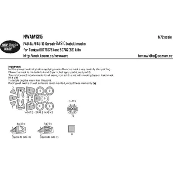 Plastikový model 1/72 Mask F4U-1A/F4U-1D Corsair BASIC (TAM)