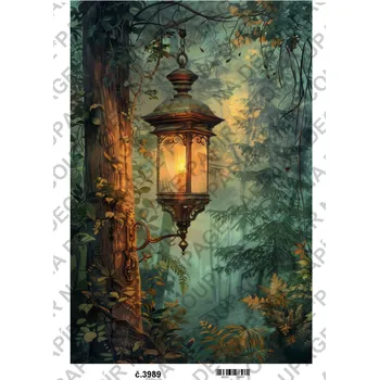 Umělecký papír Rýžový a soft papír na decoupage - Obraz příroda - KB03989 Materiál: Soft, Rozměr: A4