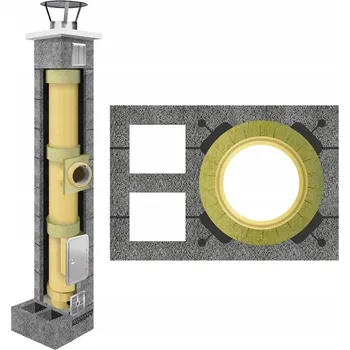 Komín Keramický komín, komínový systém KW2 fi 160 10m sada 36 x 54 cm kompletní