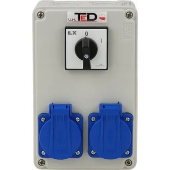 vypínač STAVEBNÍ ROZVADĚČ SKŘÍŇ 2 X 250V 16A + HLAVNÍ VYPÍNAČ 0-1