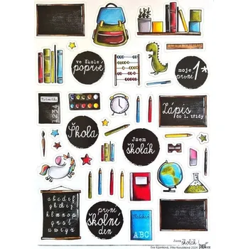 samolepka HuráPapír Samolepky A5 - Jsem školák
