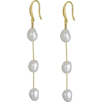 Náušnice Majya Stříbrné náušnice s perlami KATIE pozlacené Ag/; ≤3,78 g 11675