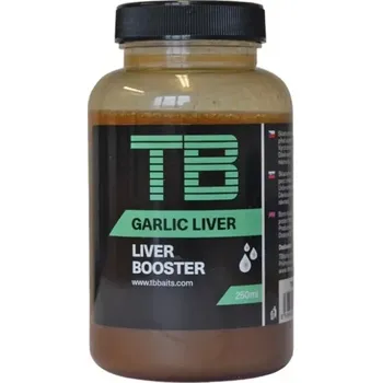 Návnadové aroma TB Baits Liver Booster Garlic Liver - 250 ml