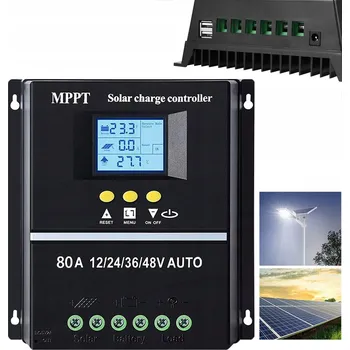 80A MPPT SOLÁRNÍ REGULÁTOR NABÍJENÍ 12V/24V/36V/48V LCD - ZNAČKOVÝ