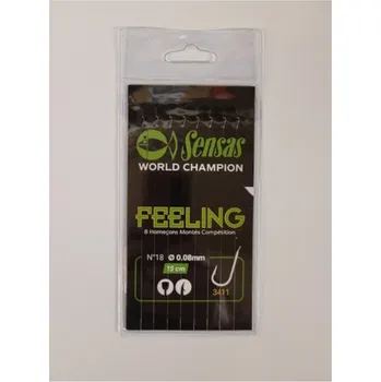 Rybářský háček Sensas Navázaný Háček Feeling 3411 Nickel 8 ks 15 cm varianta: Vel. 16/0,10 mm
