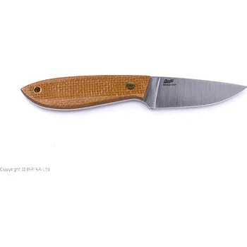 lovecký nůž Brisa Bobtail 80-Hořčicová micarta 12C27 Plochá pochva Multicarry 80 BRS-032-9952-1547