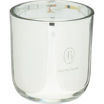 Svíčka H&L Vonná svíčka Padající sníh s dřevěným knotem, stříbrné sklo (9x9.5 cm)