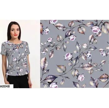 Úplet A0048 šedý, lila květy, š.175