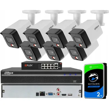 Bezpečnostní kamera Monitorovací sada Dahua pro venkovní použití se 7 kamerami 6Mpx IPC-HFW1639TC-A-IL PoE