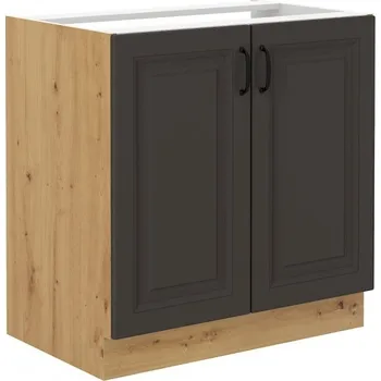 Stolarz-Lempert Kuchyňská skříňka Stilo GRAR - dolní 80 ZL 2F dřezová, grafit + Artisan