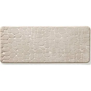Koupelnová předložka KOUPELNOVÁ PŘEDLOŽKA BÉŽOVÁ PROTISKLUZOVÁ ROHOŽ V LISOVANÝM VZOREM 50 x 120 cm