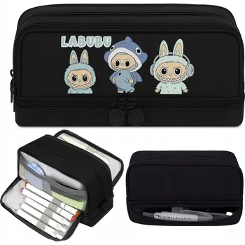 Penál Penál rozkládací dvojitý Labubu černý bez bez vybavení