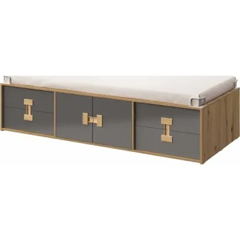 Postel Domel Postel vysoká s roštem 90x200 Index 15 Barevné provedení dveří: Dub artisan lesk, Úchyty Domel: Černé