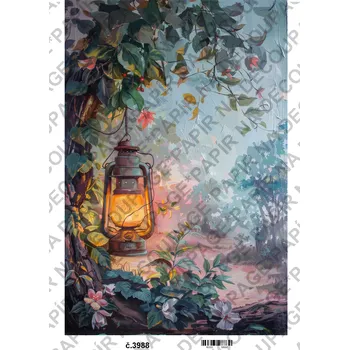 Umělecký papír Rýžový a soft papír na decoupage - Obraz příroda - KB03988 Materiál: Soft, Rozměr: A4