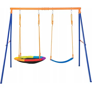 Zahradní houpačka SucceBuy Houpačka 216x185x180MM Trubka Ocelová Tkanina Oxford Venkovní 2 Osoby