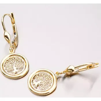 Náušnice Dámské náušnice žluté zlato 585 visací strom života 42-32312