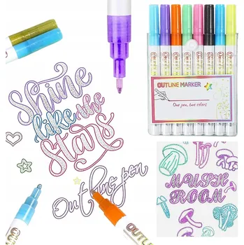 FIXY MAGICKÉ METALICKÉ POPISOVAČE DVOJITÉ LINKY KONTURY FIXY ks