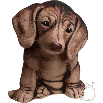 Zahradní dekorace zahradní dekorace pes | štěně hnědé keramický