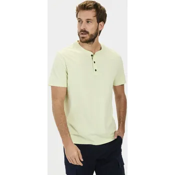 Pánské tričko TRIČKO CAMEL ACTIVE HENLEY 1/2 ARM PALE MINT