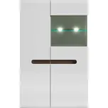 Black Red White AZTECA TRIO vitrina SFK1W1D/14/9 bílá/bílý lesk (včetně lišty wenge magia a oboustranné lišty bílý lesk/černý lesk)