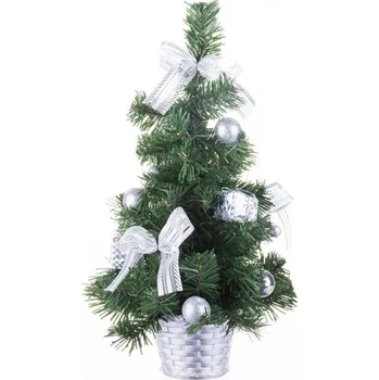 Vánoční stromek Stromeček MAGICHOME VÁNOCE, ozdobený, stříbrný, 30 cm