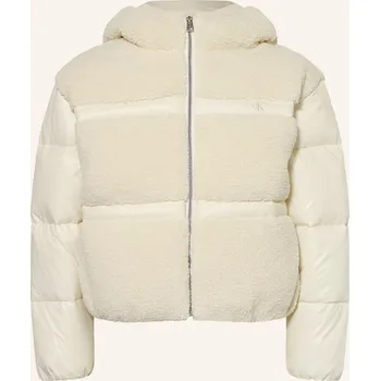 Calvin Klein Dívčí Prošívaná Bunda S Plyšem, režná, 164