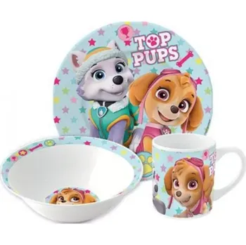 dětská jídelní sada Stor Tlapková patrola dětská keramická jídelní sada 3 ks