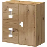 Domel Komoda Index 07 Barevné provedení dveří: Dub artisan lesk, Úchyty Domel: Bílé