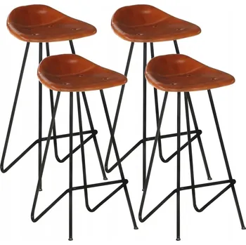 Barová židle Barová Židle Greatstore v odstínech hnědé 83 cm pravá kůže