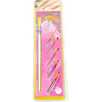 Kosmetický štětec Sada štětců na nehty se 6 vyměnitelnými hroty pro nail art, akryl, gel atd.