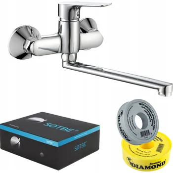 Vodovodní baterie Nástěnná kuchyňská baterie Sotbe NEA, páková, stříbrná, kovová