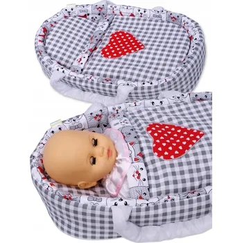 Doplněk pro panenku Nosítko BOBO nosítko pro panenky do 45 cm + povlečení s aplikací