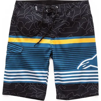 Pánské plavky Alpinestars Pánské černé dlouhé plavky LAPTIME BSHORT Alpinestars 1017-24007 10 - 38