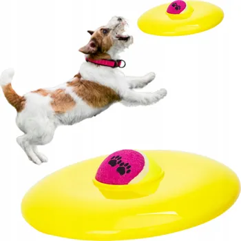 Hračka pro psa Frisbee pro psa Wesoły Pupil FRISBEE z piłką TENISOWĄ 2w1