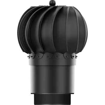 Vrták Otočná komínová hlavice pro ventilaci fi150 + REDUKCE 125 ČERNÁ 9005