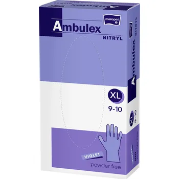 Vyšetřovací rukavice Matopat Ambulex nitrylové rukavice nepudrované fialové XL, 100 ks