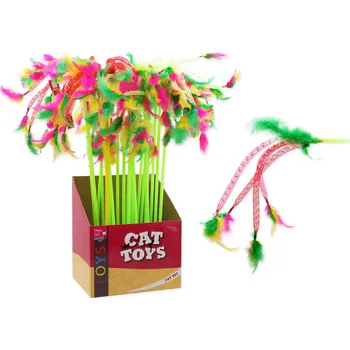 Vábnička s lesklými ocásky a peříčky Magic Cat 47 cm
