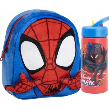Školní batoh LAHEV NA PITÍ 410 + Spiderman MALÝ PLYŠOVÝ BATOH do školky PLYŠOVÁ HRAČKA 22 cm
