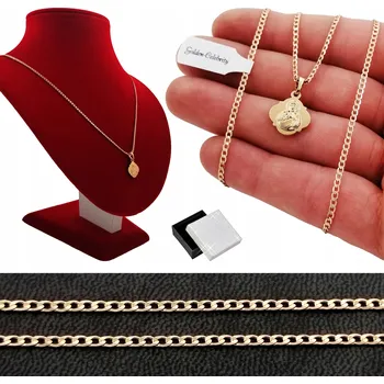 Řetízek ZLATÝ ŘETÍZEK PANCÍŘ + MEDAILEK ŠKAPULÍŘ 18K