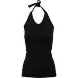Build Your Brand Dámský top se zavazováním za krk - Černá | XL